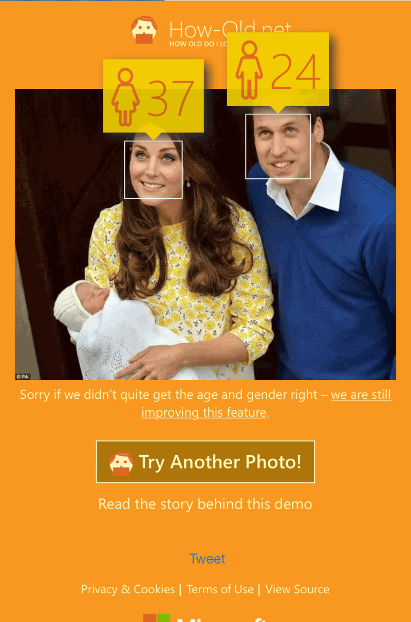 微软How-Old.net体验:威廉王子只有24岁 凯特王妃37岁 第4张-心情说说 微软公司 How-old.net how-old.net网站