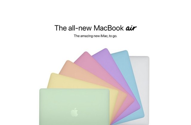 iMac之后 苹果Macbook Air也玩起了彩虹配色 
