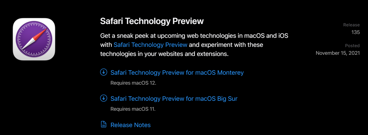 苹果Safari浏览器预览版已支持新款MacBook Pro的120Hz刷新 第1张