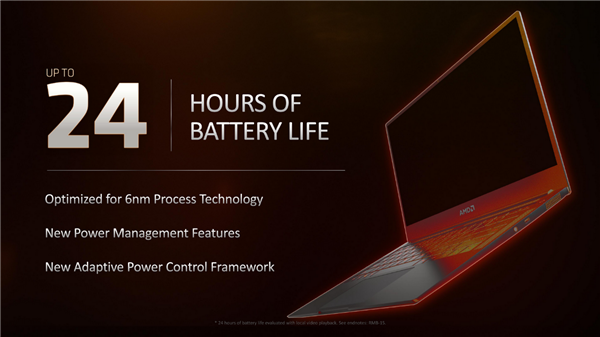 AMD为笔记本CPU打造Zen3+架构：首次实现24小时续航