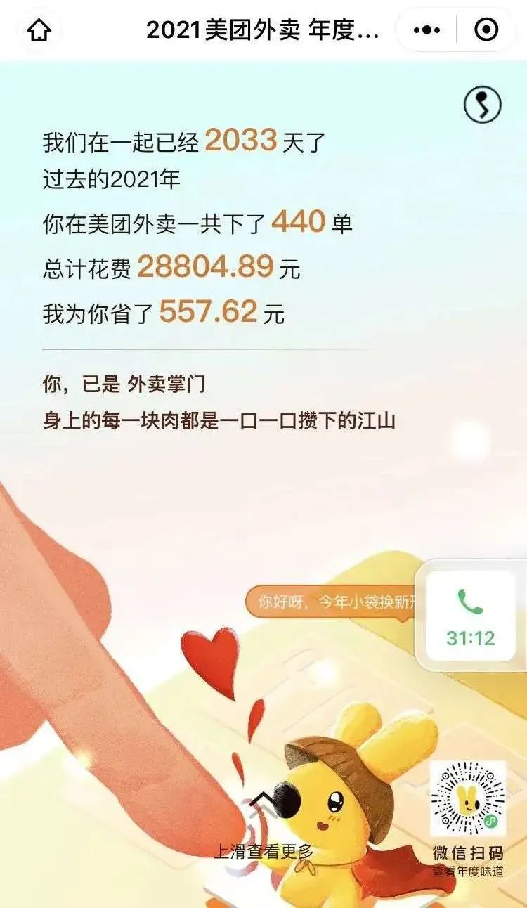 一年点了440单外卖 来源 / 小可乐提供