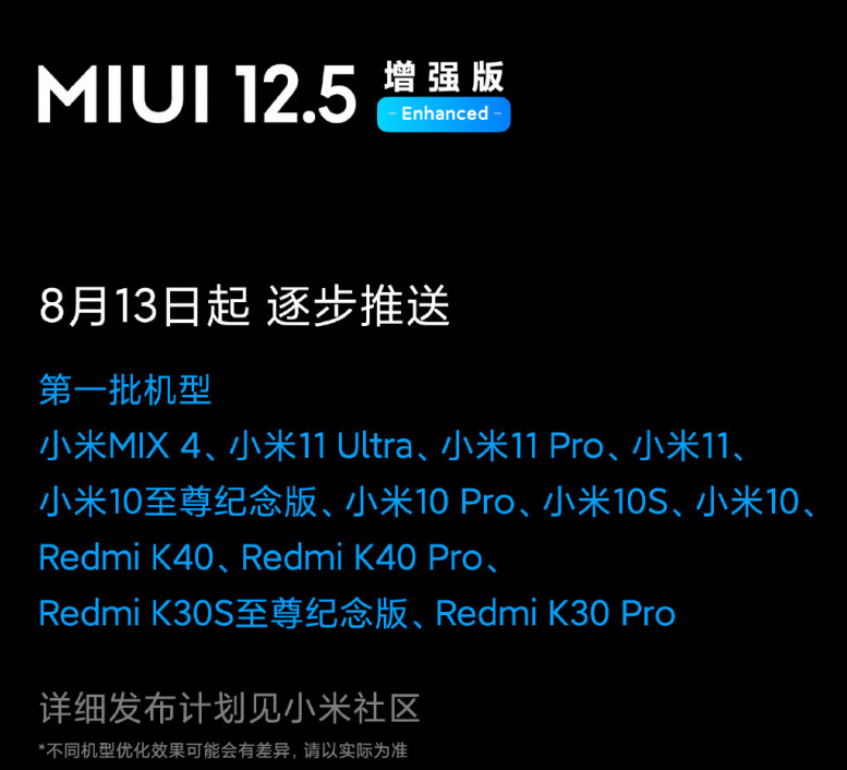 MIUI12.5增强版首批支持更新手机有哪些?MIUI12.5增强版首批支持更新手机 第2张